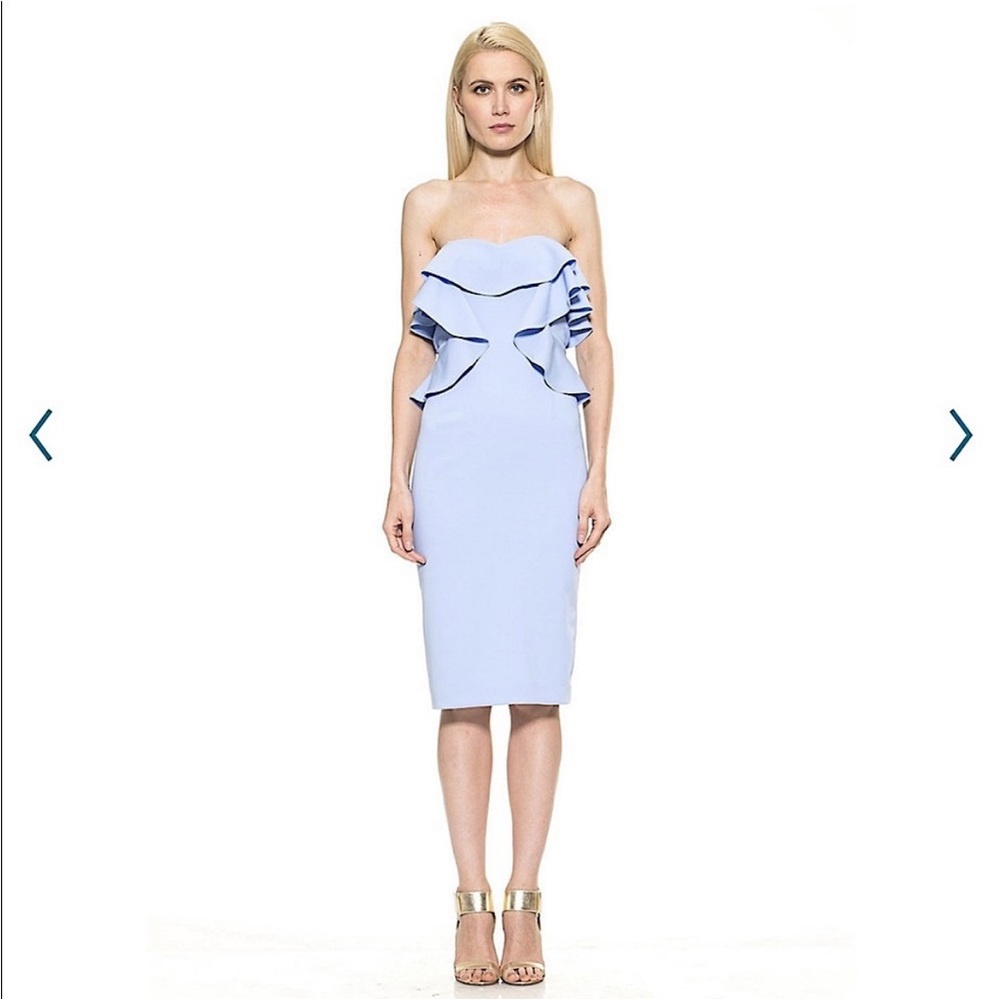 Alexia Admor Light Blue Strapless Cascading Ruffles Mini Dress New With Tags 14 - Picture 15 of 16
